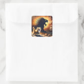 Fantasy Niedlich Kitten Lion Shadow Quadratischer Aufkleber (Tasche)