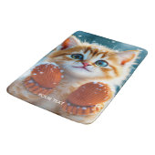 Fantasy Niedlich Kitten Mittens Schnee Badematte (Schrägansicht)