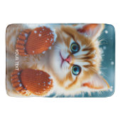 Fantasy Niedlich Kitten Mittens Schnee Badematte (Vorderseite)