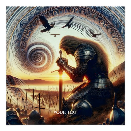 Fantasy Niedlich Knight Sword Legende Poster (Vorderseite)