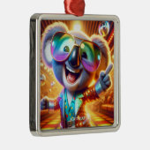 Fantasy Niedlich Koala Dancing Disco Ornament Aus Metall (Rechts)