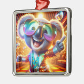 Fantasy Niedlich Koala Dancing Disco Ornament Aus Metall (Links)