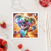 Fantasy Niedlich Koala Dancing Disco Serviette (Beispiel)