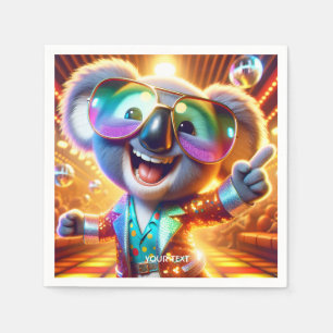 Fantasy Niedlich Koala Dancing Disco Serviette