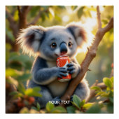Fantasy Niedlich Koala Drinks Tree Poster (Vorderseite)