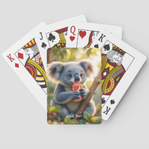 Fantasy Niedlich Koala Drinks Tree Spielkarten