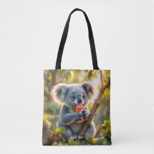 Fantasy Niedlich Koala Drinks Tree Tasche