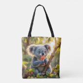 Fantasy Niedlich Koala Drinks Tree Tasche (Rückseite)