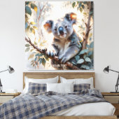 Fantasy Niedlich Koala Tree Wasserfarbe Leinwanddruck (Insitu (Schlafzimmer))