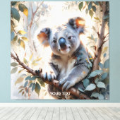 Fantasy Niedlich Koala Tree Wasserfarbe Leinwanddruck (Insitu (Holzboden))