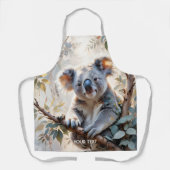 Fantasy Niedlich Koala Tree Wasserfarbe Schürze (Vorderseite)