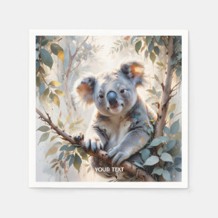 Fantasy Niedlich Koala Tree Wasserfarbe Serviette