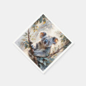 Fantasy Niedlich Koala Tree Wasserfarbe Serviette (Ecke)