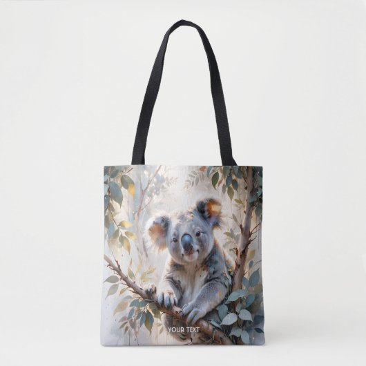Fantasy Niedlich Koala Tree Wasserfarbe Tasche (Vorderseite)