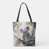 Fantasy Niedlich Koala Tree Wasserfarbe Tasche (Rückseite)
