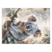 Fantasy Niedlich Koala Tree Wasserfarbe Tischdecke (Vorderseite (Horizontal))