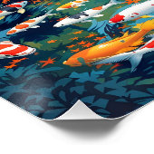Fantasy Niedlich Koi Fish Pond Poster (Ecke)
