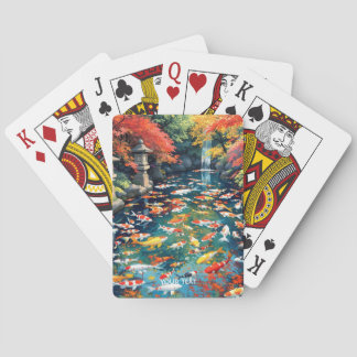 Fantasy Niedlich Koi Fish Pond Spielkarten
