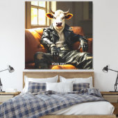 Fantasy Niedlich Kuh Leder Couch Leder Leinwanddruck (Insitu (Schlafzimmer))