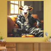 Fantasy Niedlich Kuh Leder Couch Leder Leinwanddruck (Insitu (Wohnzimmer))