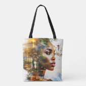 Fantasy Niedlich Lady African Landscape Tasche (Rückseite)