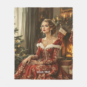 Fantasy Niedlich Lady Neujahr Fleecedecke