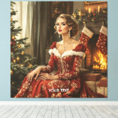 Fantasy Niedlich Lady Neujahr Leinwanddruck (Insitu (Holzboden))
