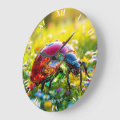 Fantasy Niedlich Ladybug Polished Glass Große Wanduhr (Winkel)