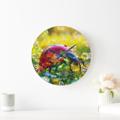 Fantasy Niedlich Ladybug Polished Glass Große Wanduhr (Zuhause)