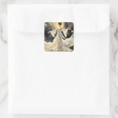 Fantasy Niedlich Ladys Dancing Space Quadratischer Aufkleber (Tasche)