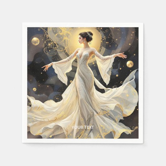 Fantasy Niedlich Ladys Dancing Space Serviette (Vorderseite)