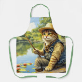 Fantasy Niedlich Lake Cat Fischen Schürze (Vorderseite)