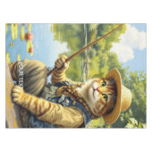 Fantasy Niedlich Lake Cat Fischen Tischdecke (Vorderseite (Horizontal))