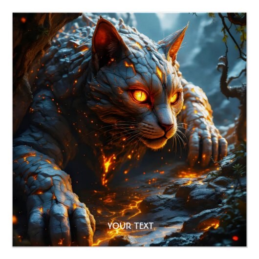 Fantasy Niedlich Lava Fire Tiger Poster (Vorderseite)