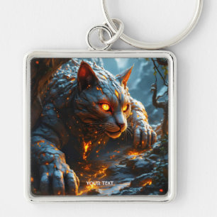 Fantasy Niedlich Lava Fire Tiger Schlüsselanhänger