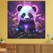 Fantasy Niedlich Lila Baby Panda Leinwanddruck (Insitu (Wohnzimmer))