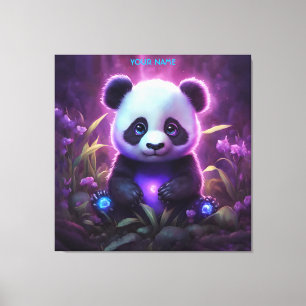 Fantasy Niedlich Lila Baby Panda Leinwanddruck