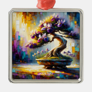 Fantasy Niedlich Lila Mini Tree Ornament Aus Metall