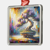 Fantasy Niedlich Lila Mini Tree Ornament Aus Metall (Links)