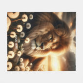 Fantasy Niedlich Lion Blume Sunset Fleecedecke (Vorderseite (Horizontal))