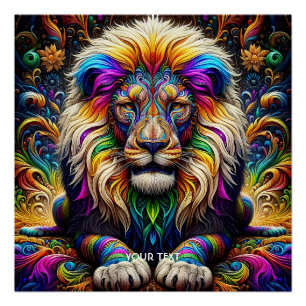Fantasy Niedlich Lion Colors Dance Poster