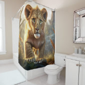 Fantasy Niedlich Lion Cub Forest Duschvorhang (Beispiel)