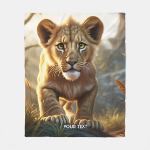 Fantasy Niedlich Lion Cub Forest Fleecedecke