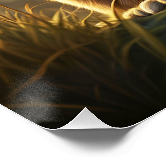 Fantasy Niedlich Lion Cub Forest Poster (Ecke)