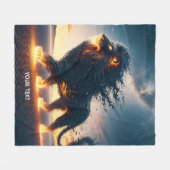 Fantasy Niedlich Lion Wüstenfeuer Fleecedecke (Vorderseite (Horizontal))