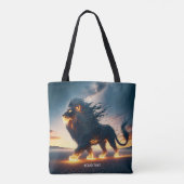 Fantasy Niedlich Lion Wüstenfeuer Tasche (Rückseite)