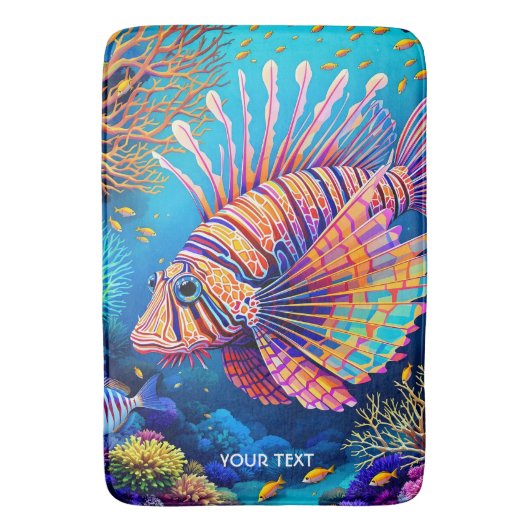 Fantasy Niedlich Lionfish Korallenriff Badematte (Vorderseite Vertikal)