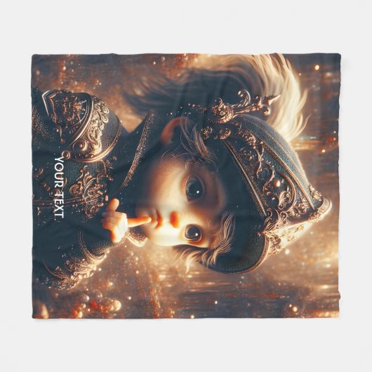 Fantasy Niedlich Little Quiet Knight Fleecedecke (Vorderseite (Horizontal))