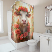 Fantasy Niedlich Love Cow Rose Duschvorhang (Beispiel)