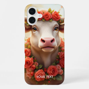 Fantasy Niedlich Love Cow Rose iPhone 16 Plus Hülle